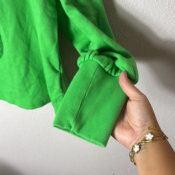 Maeve Seahorse Tufted Sweatshirt Green size Medium - Picture 10 of 15